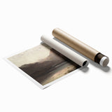 Vintage Mountain Landscape Art - Tranquil Lake with Sheep Canvas