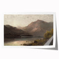 Vintage Mountain Landscape Art - Tranquil Lake with Sheep Canvas