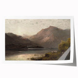Vintage Mountain Landscape Art - Tranquil Lake with Sheep Canvas