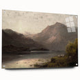Vintage Mountain Landscape Art - Tranquil Lake with Sheep Canvas