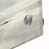 Vintage Riverside Landscape Art - Calm River with Boats Canvas