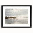 Vintage Riverside Landscape Art - Calm River with Boats Canvas