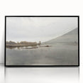 Vintage Riverside Landscape Art - Calm River with Boats Canvas