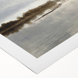 Vintage Riverside Landscape Art - Calm River with Boats Canvas