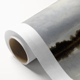 Vintage Riverside Landscape Art - Calm River with Boats Canvas