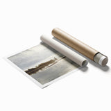 Vintage Riverside Landscape Art - Calm River with Boats Canvas