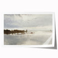 Vintage Riverside Landscape Art - Calm River with Boats Canvas
