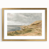 Vintage Coastal Landscape Art - Tranquil Seaside with Boats Canvas
