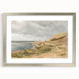 Vintage Coastal Landscape Art - Tranquil Seaside with Boats Canvas
