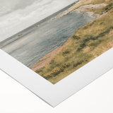 Vintage Coastal Landscape Art - Tranquil Seaside with Boats Canvas