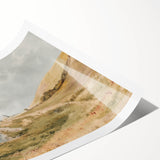 Vintage Coastal Landscape Art - Tranquil Seaside with Boats Canvas