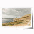 Vintage Coastal Landscape Art - Tranquil Seaside with Boats Canvas