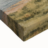 Vintage Coastal Landscape Art - Tranquil Seaside with Boats Canvas