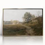 Vintage Countryside Landscape Art - Quiet Cottage and Path Canvas