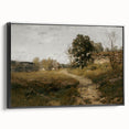 Vintage Countryside Landscape Art - Quiet Cottage and Path Canvas