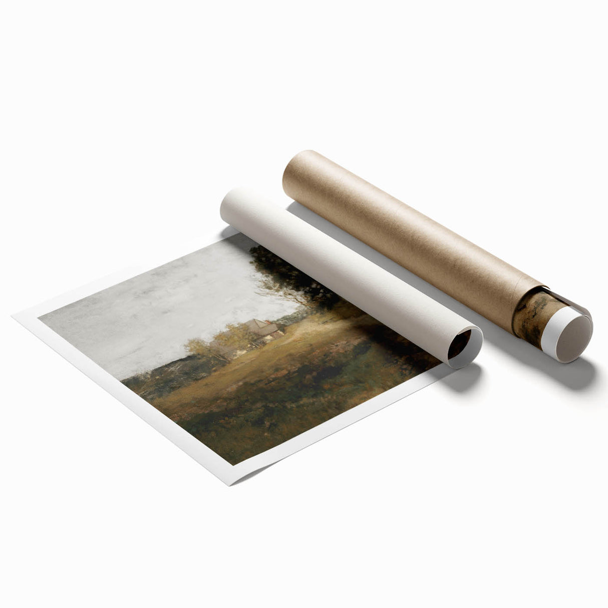 Vintage Countryside Landscape Art - Quiet Cottage and Path Canvas
