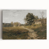 Vintage Countryside Landscape Art - Quiet Cottage and Path Canvas