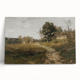 Vintage Countryside Landscape Art - Quiet Cottage and Path Canvas