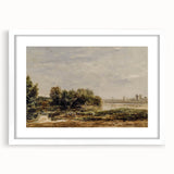 Vintage Riverside Art - Tranquil Ducks and Boat Canvas