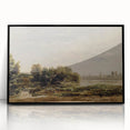 Vintage Riverside Art - Tranquil Ducks and Boat Canvas
