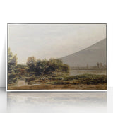 Vintage Riverside Art - Tranquil Ducks and Boat Canvas