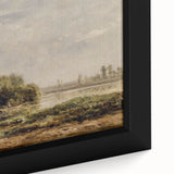 Vintage Riverside Art - Tranquil Ducks and Boat Canvas