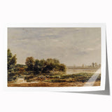 Vintage Riverside Art - Tranquil Ducks and Boat Canvas