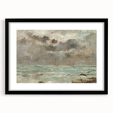 Vintage Seascape Art - Stormy Ocean with Ships Canvas
