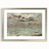 Vintage Seascape Art - Stormy Ocean with Ships Canvas