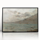 Vintage Seascape Art - Stormy Ocean with Ships Canvas