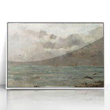 Vintage Seascape Art - Stormy Ocean with Ships Canvas