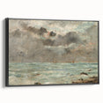 Vintage Seascape Art - Stormy Ocean with Ships Canvas