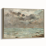Vintage Seascape Art - Stormy Ocean with Ships Canvas