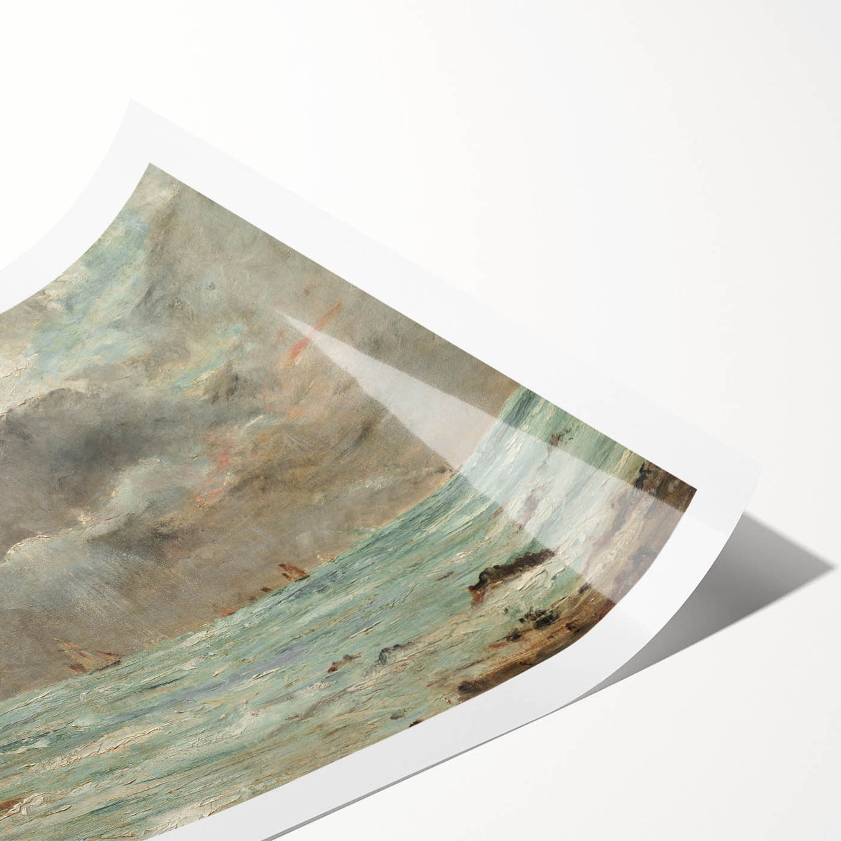 Vintage Seascape Art - Stormy Ocean with Ships Canvas