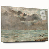 Vintage Seascape Art - Stormy Ocean with Ships Canvas