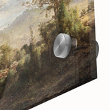 Vintage Rural Landscape Art - Tranquil Bridge and Trees Canvas