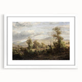 Vintage Rural Landscape Art - Tranquil Bridge and Trees Canvas