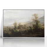 Vintage Rural Landscape Art - Tranquil Bridge and Trees Canvas