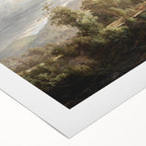 Vintage Rural Landscape Art - Tranquil Bridge and Trees Canvas