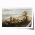 Vintage Rural Landscape Art - Tranquil Bridge and Trees Canvas