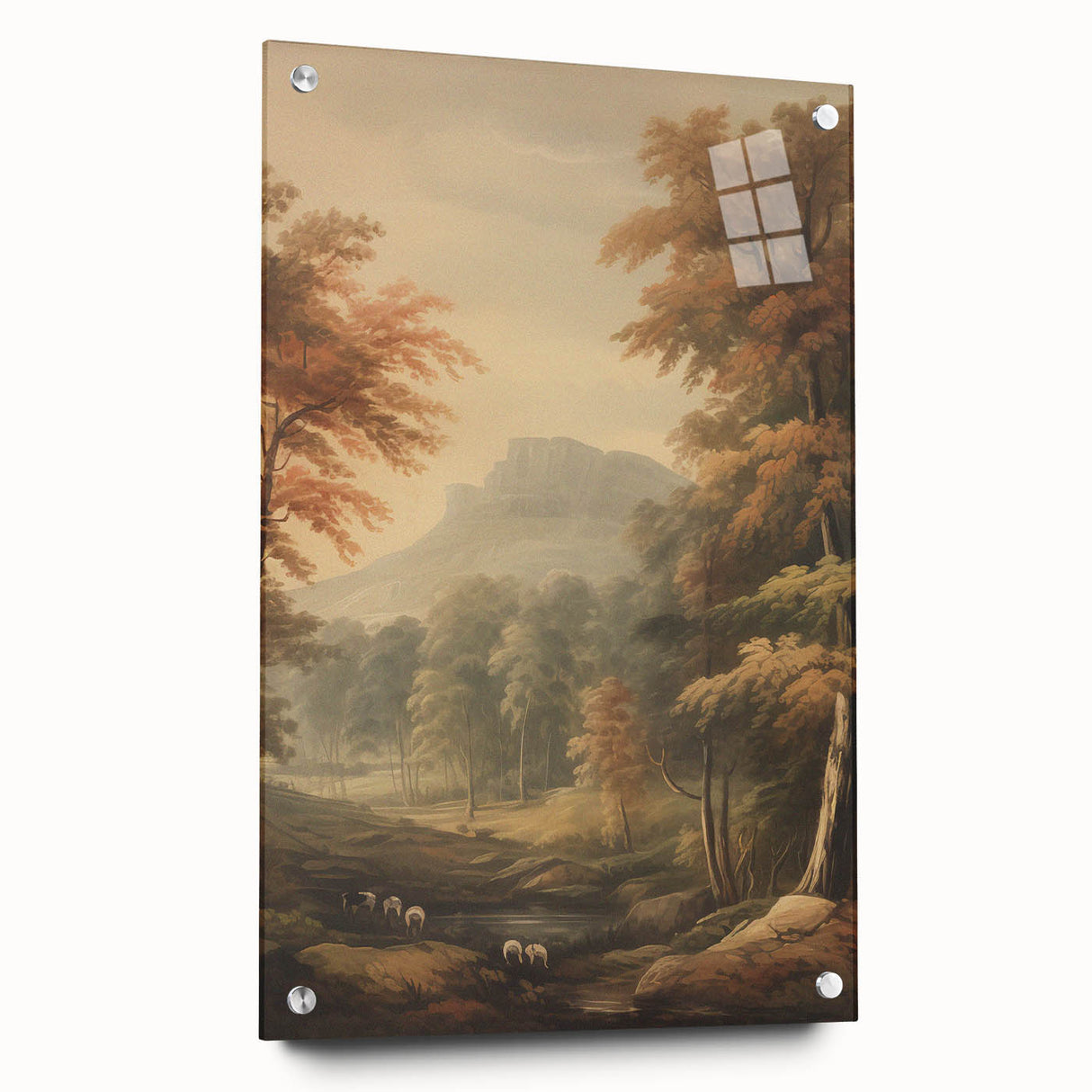 Vintage Autumn Forest Art – Classic Mountain Landscape Print