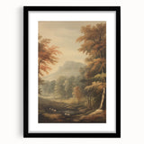 Vintage Autumn Forest Art – Classic Mountain Landscape Print