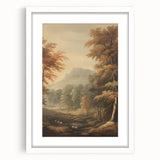 Vintage Autumn Forest Art – Classic Mountain Landscape Print