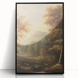 Vintage Autumn Forest Art – Classic Mountain Landscape Print