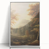 Vintage Autumn Forest Art – Classic Mountain Landscape Print
