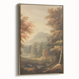 Vintage Autumn Forest Art – Classic Mountain Landscape Print