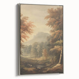 Vintage Autumn Forest Art – Classic Mountain Landscape Print