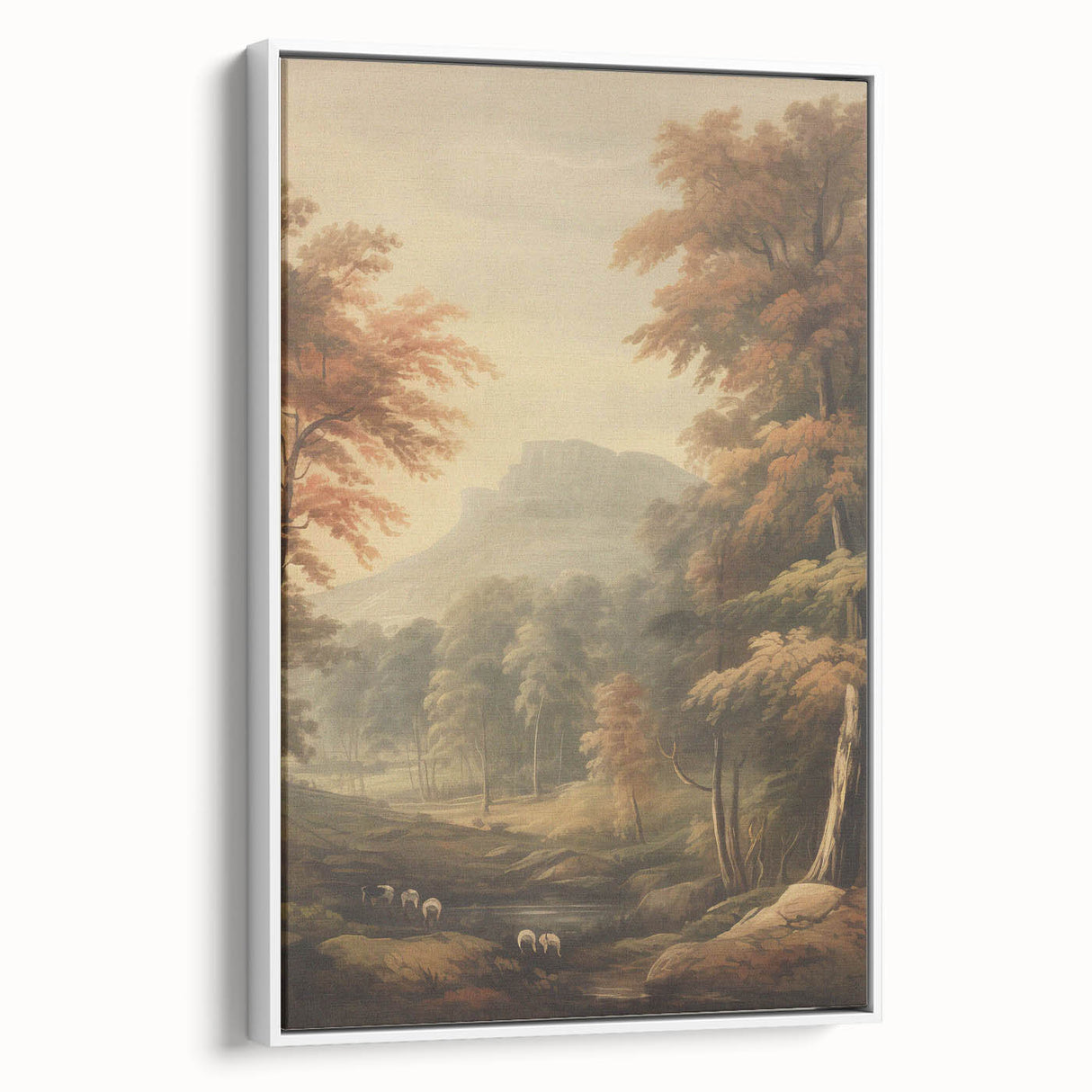 Vintage Autumn Forest Art – Classic Mountain Landscape Print
