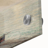 Vintage Seascape Art - Peaceful Boats and Moonlit Ocean Canvas