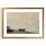 Vintage Seascape Art - Peaceful Boats and Moonlit Ocean Canvas